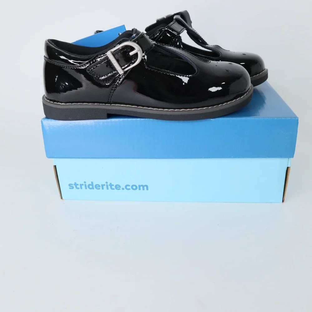 Stride Rite Big Girls Sr Susie Mary Jane Flats Size 12.5 Shoes Black Patent NEW